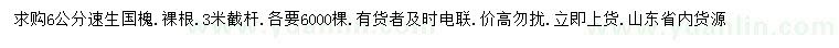 求購6公分速生國槐