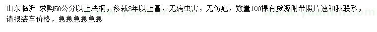 求購(gòu)50公分以上法桐
