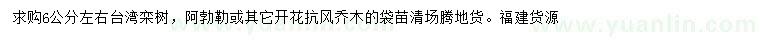 求購(gòu)6公分左右臺(tái)灣欒樹
