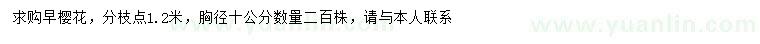 求購(gòu)胸徑10公分早櫻