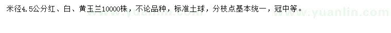 求購米徑4.5公分紅、白、黃玉蘭