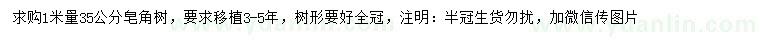 求購1米量35公分皂角樹