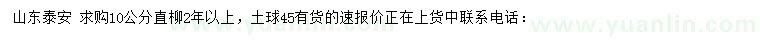 求購10公分直柳2年以上
