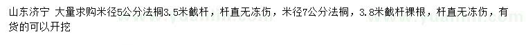 求購(gòu)米徑5、7公分法桐