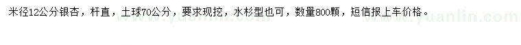 求購米徑12公分銀杏