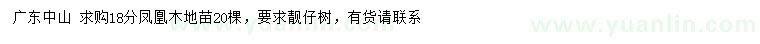求購(gòu)18公分鳳凰木地苗