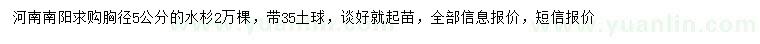 求購胸徑5公分水杉