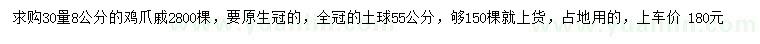 求購30量8公分雞爪槭