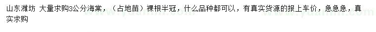 求購3公分海棠