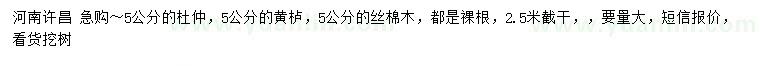 求購杜仲、黃櫨、絲棉木