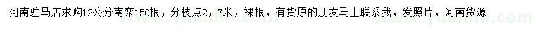 求購12公分南欒