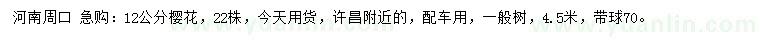 求購12公分櫻花
