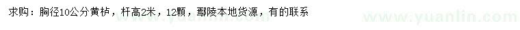 求購胸徑10公分黃櫨