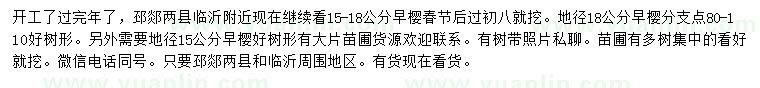 求購15、18公分早櫻