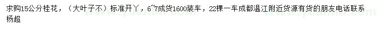 求購15公分桂花
