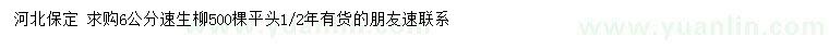 求購6公分速生柳