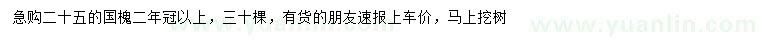 求購25公分國槐