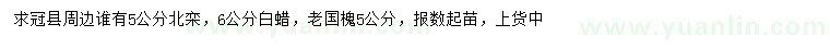 求購北欒、白蠟、老國槐
