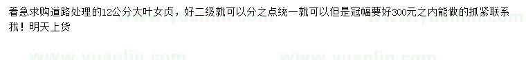 求購(gòu)12公分大葉女貞