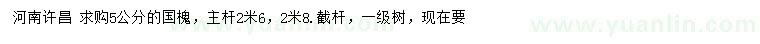 求購(gòu)5公分國(guó)槐
