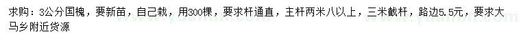 求購3公分國槐