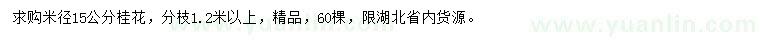 求購(gòu)米徑15公分桂花