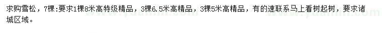 求購(gòu)高6、6.5、8米雪松