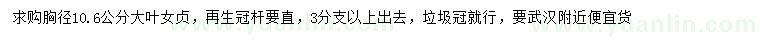 求購胸徑10.6公分大葉女貞