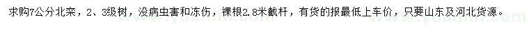 求購7公分北欒