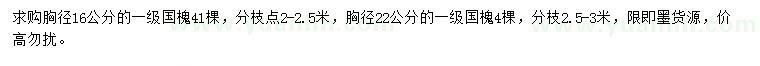 求購胸徑16、22公分國槐