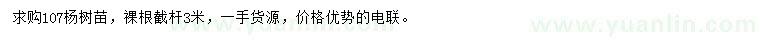 求購107楊樹苗