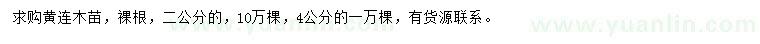 求購2、4公分黃連木苗