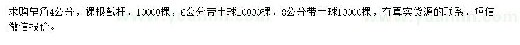 求購(gòu)4、6、8公分皂角