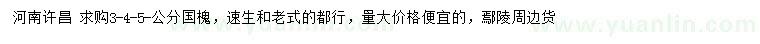 求購(gòu)3、4、5公分國(guó)槐
