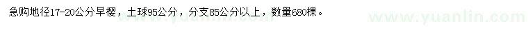 求購(gòu)地徑17-20公分早櫻
