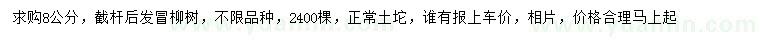 求購8公分柳樹