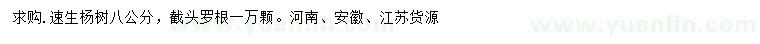 求購8公分速生楊