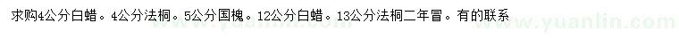 求購(gòu)白蠟、法桐、國(guó)槐