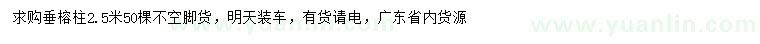 求購2.5米垂榕柱
