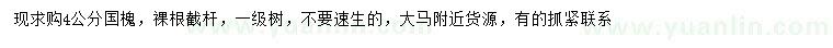 求購(gòu)4公分國(guó)槐