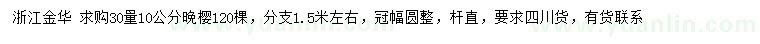 求購30量10公分晚櫻