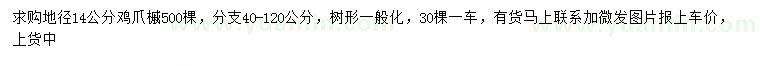 求購地徑14公分雞爪槭