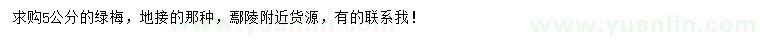 求購(gòu)5公分綠梅