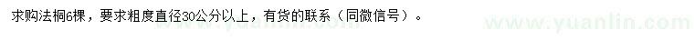 求購(gòu)直徑30公分以上法桐