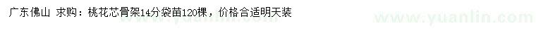 求購14公分桃花芯