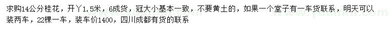 求購14公分桂花