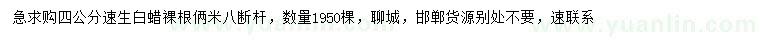 求購(gòu)4公分速生白蠟