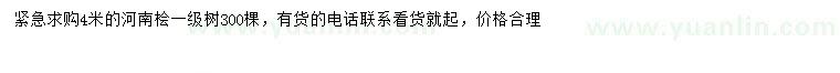 求購4米河南檜