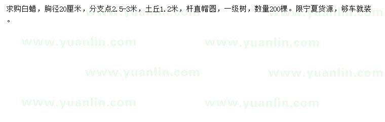 求購(gòu)胸徑20公分白蠟