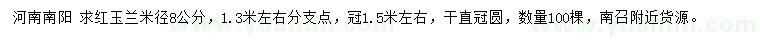 求購米徑8公分紅玉蘭